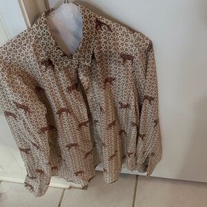 J. Crew Cream Leopard-Print Button Down Shirt